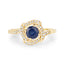 Anillo de Compromiso de Zafiro Azul y Diamante de 0.73 Quilates en Oro Amarillo de 14K