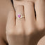 0.63 Carat Ruby and Diamond Halo Ring in 14K Yellow Gold