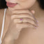 Anillo de Compromiso de Rubí y Diamante de 0.59 Quilates en Oro Amarillo de 14K