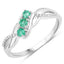0.28 Carat Zambian Emerald and Diamond 14K White Gold Ring