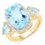 8.23 Carat Blue Topaz & Diamond Sterling Silver Engagement Ring
