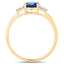 1.08 Carat Blue Sapphire and Diamond 14K Yellow Gold Ring