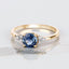 1.08 Carat Blue Sapphire and Diamond 14K Yellow Gold Ring