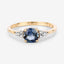 1.08 Carat Blue Sapphire and Diamond 14K Yellow Gold Ring