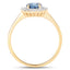 Bague de fiançailles en saphir bleu et diamant de 1,03 carat en or jaune 14K