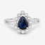 1.46 Carat Blue Sapphire and Diamond Halo Ring in 10K White Gold