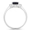 1.46 Carat Blue Sapphire and Diamond Halo Ring in 10K White Gold