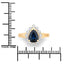 Bague Halo en Saphir Bleu et Diamants de 1,46 Carat en Or Jaune 10K