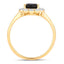 Anillo de Compromiso de Zafiro Azul y Diamante de 1.46 Quilates en Oro Amarillo de 14K
