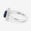 Bague de fiançailles en saphir bleu et diamant de 1,46 carat en or blanc 14K