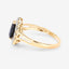 Bague Halo en Saphir Bleu et Diamants de 1,46 Carat en Or Jaune 10K
