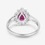 Anillo de Compromiso de Rubí y Diamante de 1.31 Quilates en Oro Blanco de 10K