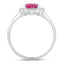 Anillo de Compromiso de Rubí y Diamante de 1.31 Quilates en Oro Blanco de 10K