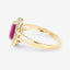 1.31 Carat Genuine Ruby and White Diamond Halo Ring in 10K Yellow Gold