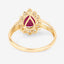 1.31 Carat Genuine Ruby and White Diamond Halo Ring in 10K Yellow Gold
