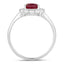 Anillo de Compromiso de Rubí y Diamante de 1.31 Quilates en Oro Blanco de 14K