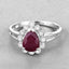 Anillo de Compromiso de Rubí y Diamante de 1.31 Quilates en Oro Blanco de 14K