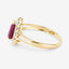 1.31 Carat Genuine Ruby and White Diamond 14K Yellow Gold Ring