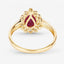 1.31 Carat Genuine Ruby and White Diamond 14K Yellow Gold Ring
