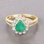 Anillo de Compromiso de Esmeralda Zambiana y Diamante de 1.22 Quilates en Oro Amarillo de 10K