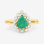 Anillo de Compromiso de Esmeralda Zambiana y Diamante de 1.22 Quilates en Oro Amarillo de 10K