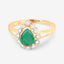 Anillo de Compromiso de Esmeralda Zambiana y Diamante de 1.22 Quilates en Oro Amarillo de 10K