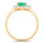 Anillo de Compromiso de Esmeralda Zambiana y Diamante de 1.22 Quilates en Oro Amarillo de 10K