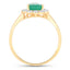 Anillo de Esmeralda Zambiana y Diamante de 1.22 Quilates en Oro Amarillo de 14K