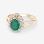 Anillo de Esmeralda Zambiana y Diamante de 1.22 Quilates en Oro Amarillo de 14K