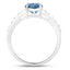 Bague de fiançailles en or blanc 14K avec saphir bleu et diamants de 1,90 carat