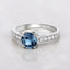 Bague de fiançailles en or blanc 14K avec saphir bleu et diamants de 1,90 carat