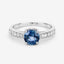 Bague de fiançailles en or blanc 14K avec saphir bleu et diamants de 1,90 carat