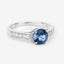 Bague de fiançailles en or blanc 14K avec saphir bleu et diamants de 1,90 carat