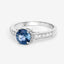 Bague de fiançailles en or blanc 14K avec saphir bleu et diamants de 1,90 carat