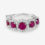 1.99 Carat Ruby and Diamond 14K White Gold Engagement Ring