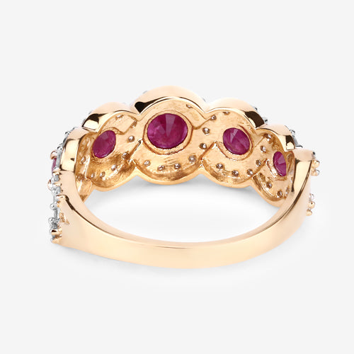 1.99 Carat Ruby and Diamond 14K Yellow Gold Engagement Ring