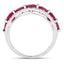 Bague en Or Blanc 14K avec Rubis et Diamants Blancs de 3,24 Carats