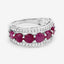 Bague en Or Blanc 14K avec Rubis et Diamants Blancs de 3,24 Carats