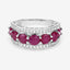 Bague en Or Blanc 14K avec Rubis et Diamants Blancs de 3,24 Carats