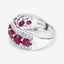 Bague en Or Blanc 14K avec Rubis et Diamants Blancs de 3,24 Carats