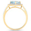 1.58 Carat Aquamarine and Diamond 14K Yellow Gold Engagement Ring