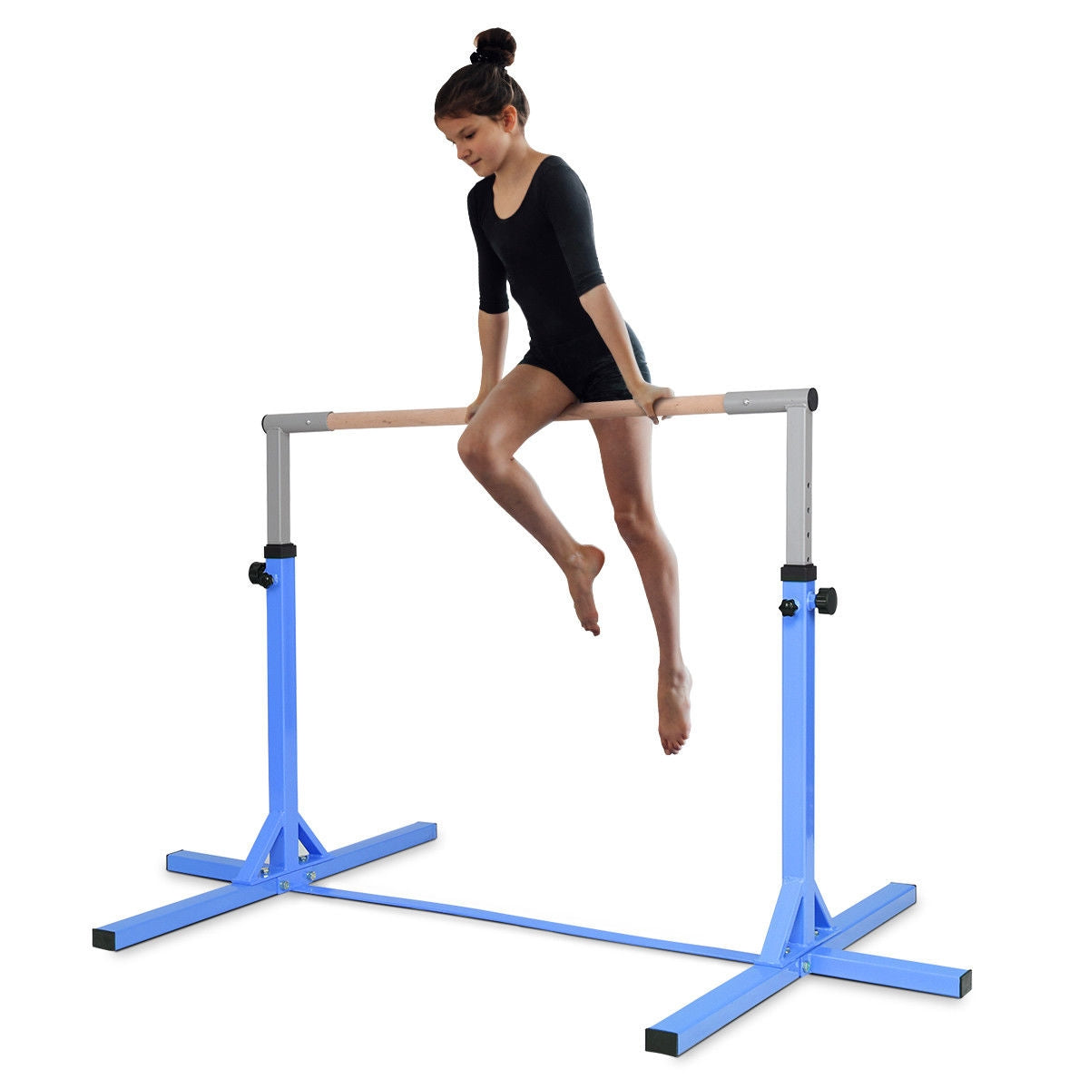Barra Horizontal de Gimnasia Ajustable para Niños - Azul