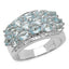Anillo de Plata Esterlina con Topacio Azul y Topacio Blanco de 3.24 Quilates