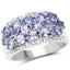 Anillo de plata esterlina con tanzanita genuina de 2.76 quilates y topacio blanco