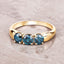 Bague de fiançailles en diamant bleu véritable de 1,03 carat en or jaune 14K