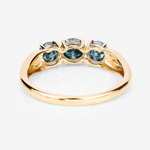 Bague de fiançailles en diamant bleu véritable de 1,03 carat en or jaune 14K