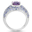 4.21 Carat Genuine Amethyst and Tanzanite Sterling Silver Ring