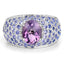 4.21 Carat Genuine Amethyst and Tanzanite Sterling Silver Ring