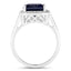Bague de fiançailles en or blanc 14K avec iolite et diamant de 3,70 carats