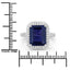 Bague de fiançailles en or blanc 14K avec iolite et diamant de 3,70 carats